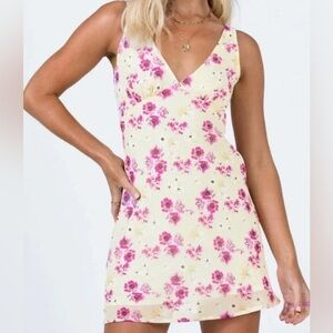 Princess Polly Nellie Mini Floral Yellow Dress Size 6- CUTE
